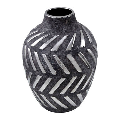 Grey and Silver Small Vase