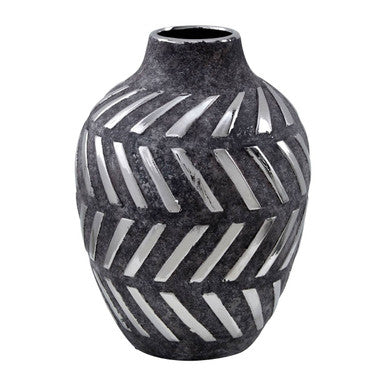 Grey and Silver Small Vase