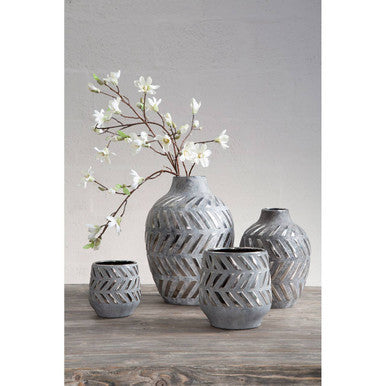 Grey and Silver Small Vase