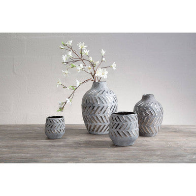 Grey and Silver Small Vase