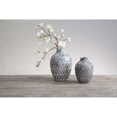 Grey and Silver Small Vase