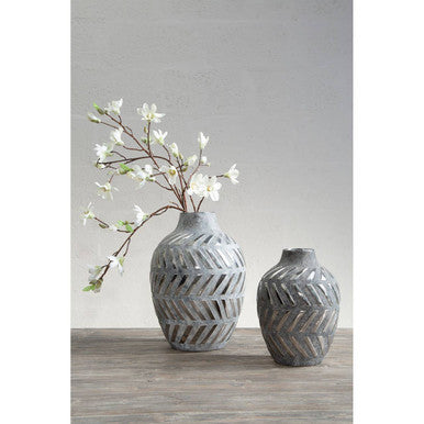 Grey and Silver Small Vase