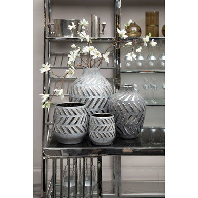 Grey and Silver Small Vase