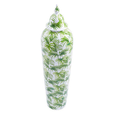 Small Botanic Jar in Green and White