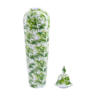 Small Botanic Jar in Green and White