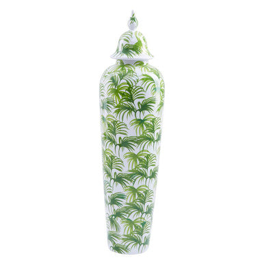 Small Botanic Jar in Green and White