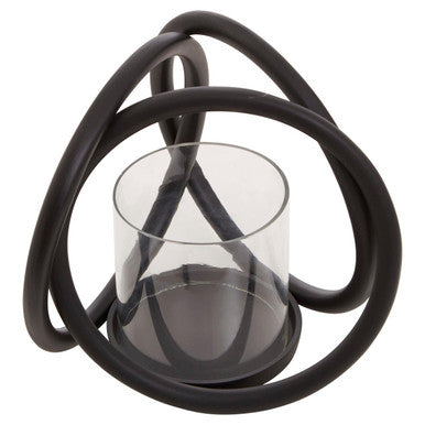Small Matte Black Candle Holder