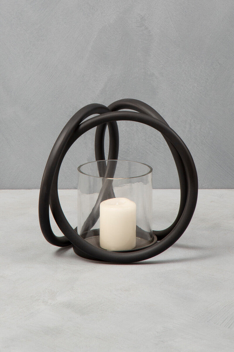 Small Matte Black Candle Holder