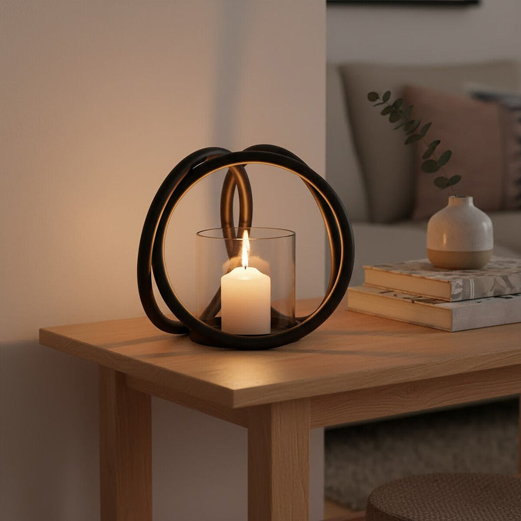 Small Matte Black Candle Holder