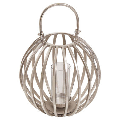 Large Silver Finish Lantern