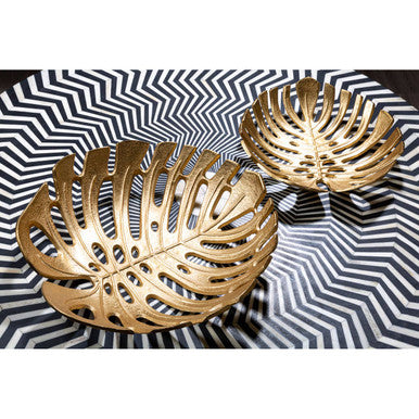 Small Gold Leaf Dish Monstera Design