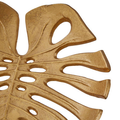Small Gold Leaf Dish Monstera Design