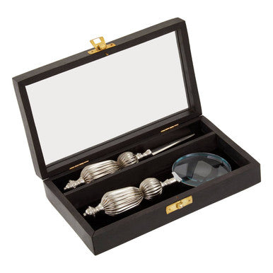 Magnifying Glass and Letter Opener Set with Box