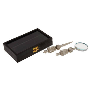 Magnifying Glass and Letter Opener Set with Box