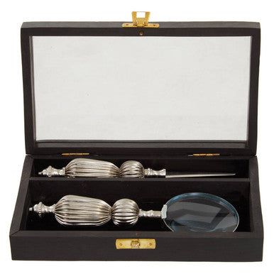 Magnifying Glass and Letter Opener Set with Box