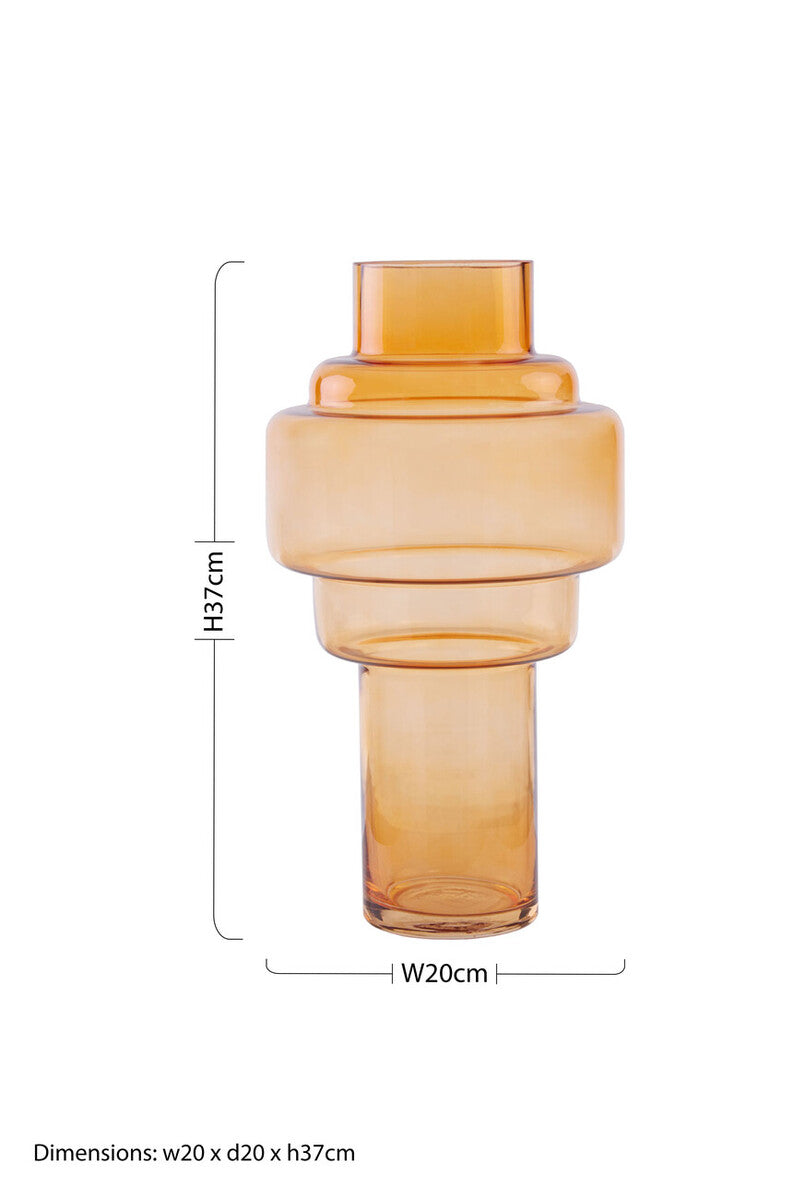 Large Orange Glass Vase