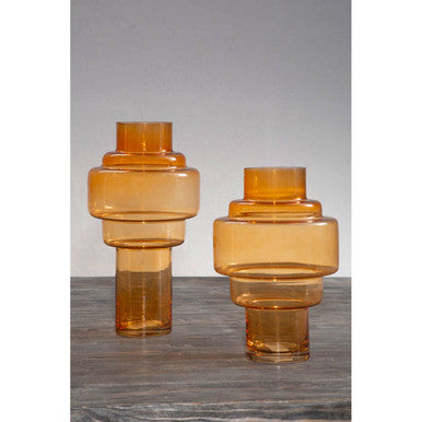Large Orange Glass Vase
