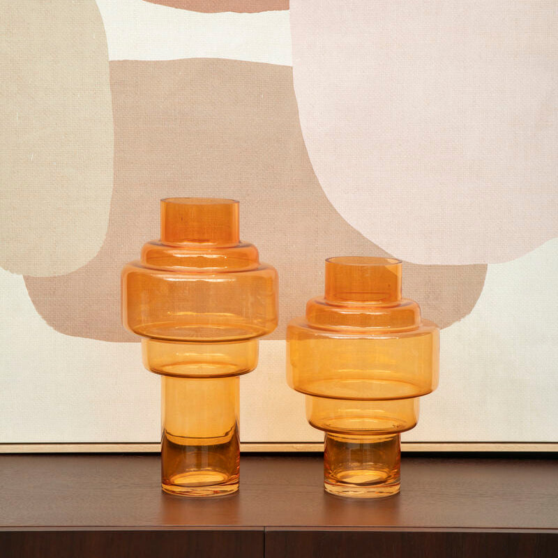 Large Orange Glass Vase