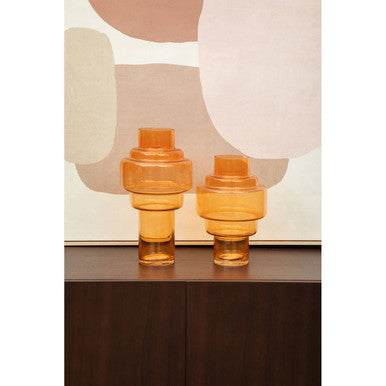 Large Orange Glass Vase