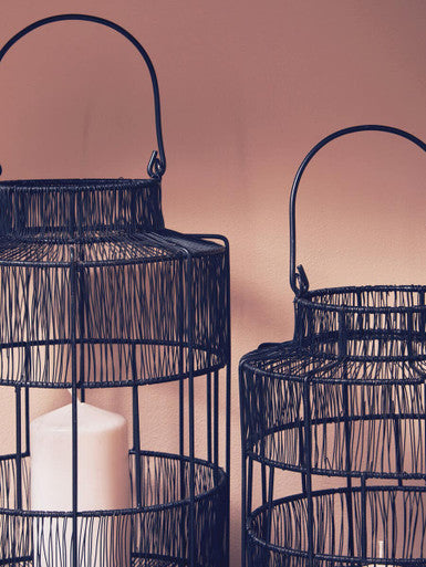 Small Black Wire Lantern