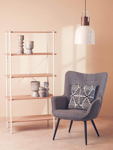 Large Geometric Planter in Beige
