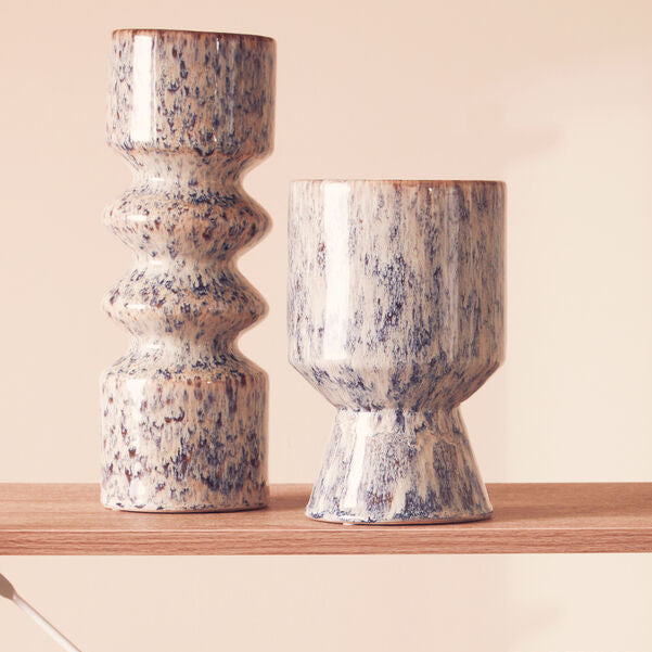 Large Geometric Planter in Beige