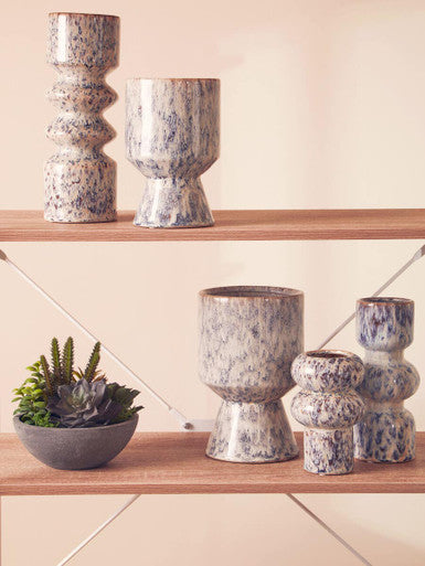 Large Geometric Planter in Beige