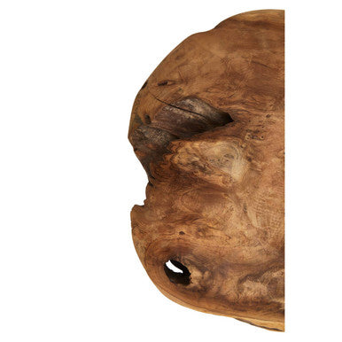 Teak Wood Bowl with Hammered Aluminium Inlay