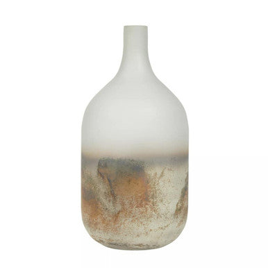 Silver Glass Vase with Tapered Neck