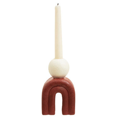 Red and Cream Candle Holder