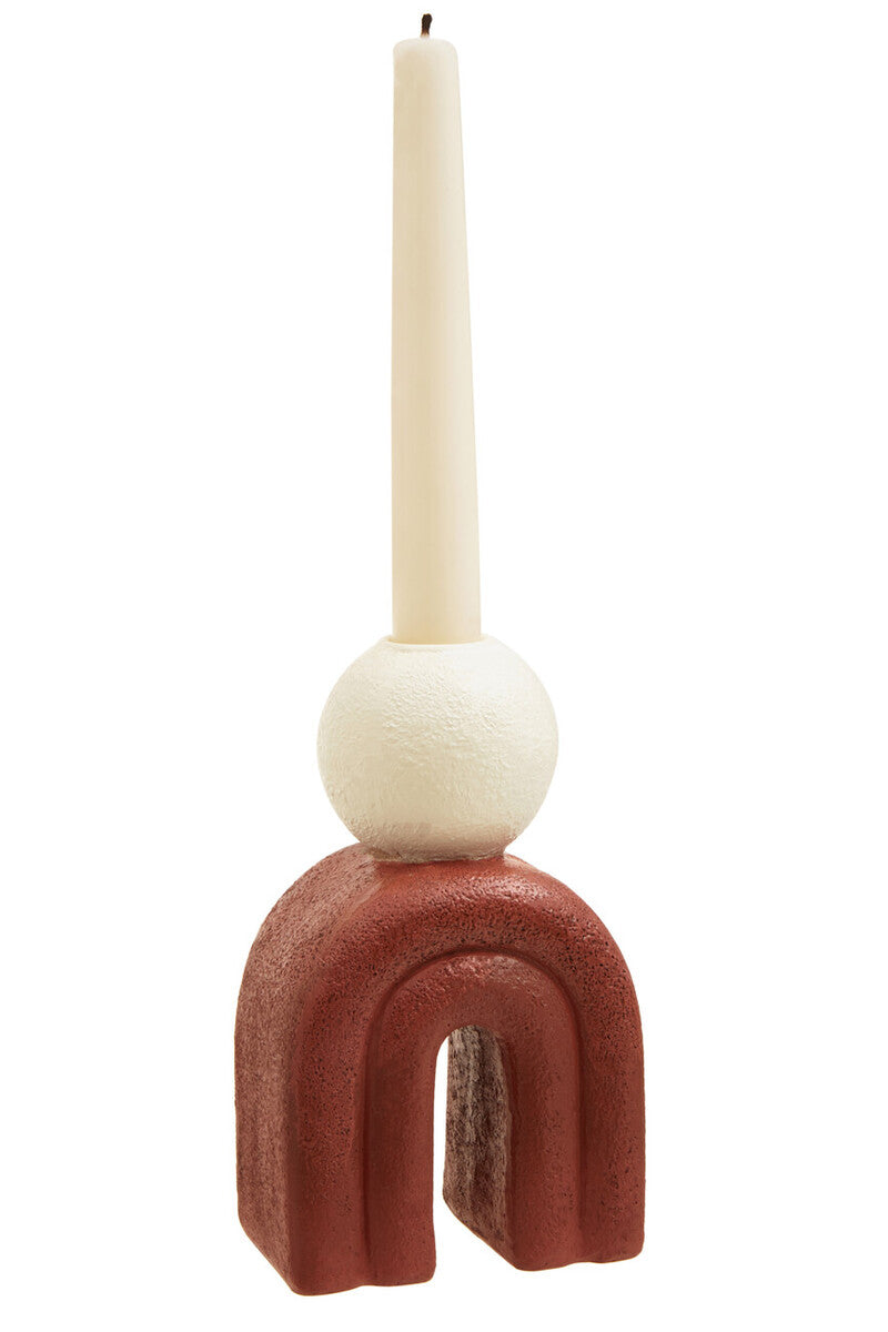 Red and Cream Candle Holder