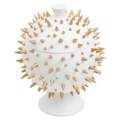 Large Decorative Storage Box in White and Gold