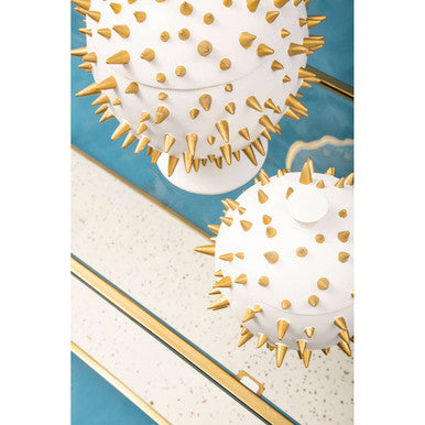 Large Decorative Storage Box in White and Gold