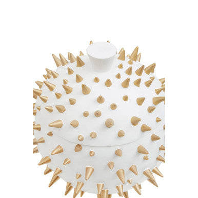 Large Decorative Storage Box in White and Gold