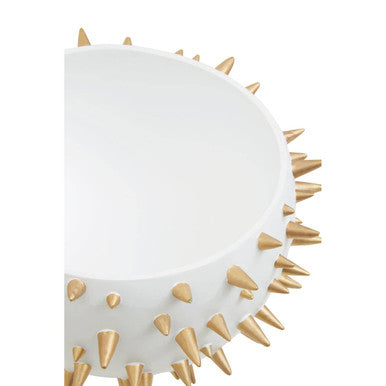 Large Decorative Storage Box in White and Gold