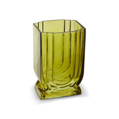 Small Olive Green Glass Vase