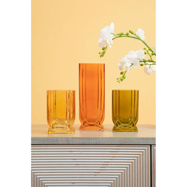 Small Olive Green Glass Vase