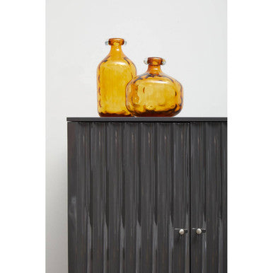 Tall Amber Bottle Vase