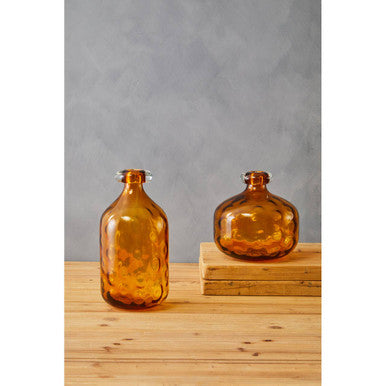Tall Amber Bottle Vase