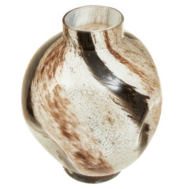 Brushstroke Small Glass Vase in Black