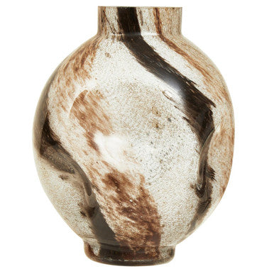 Brushstroke Small Glass Vase in Black