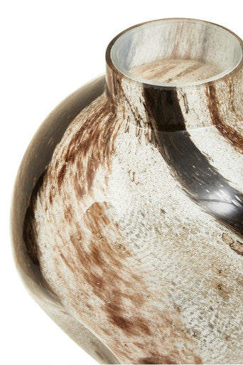 Brushstroke Small Glass Vase in Black