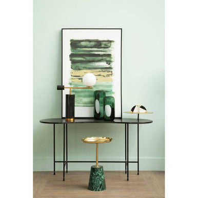 Small Green Glass Vase with Abstract Pattern
