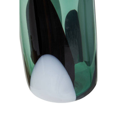 Small Green Glass Vase with Abstract Pattern