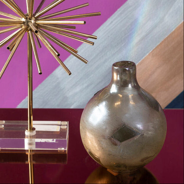 Small Metallic Effect Bottle Vase