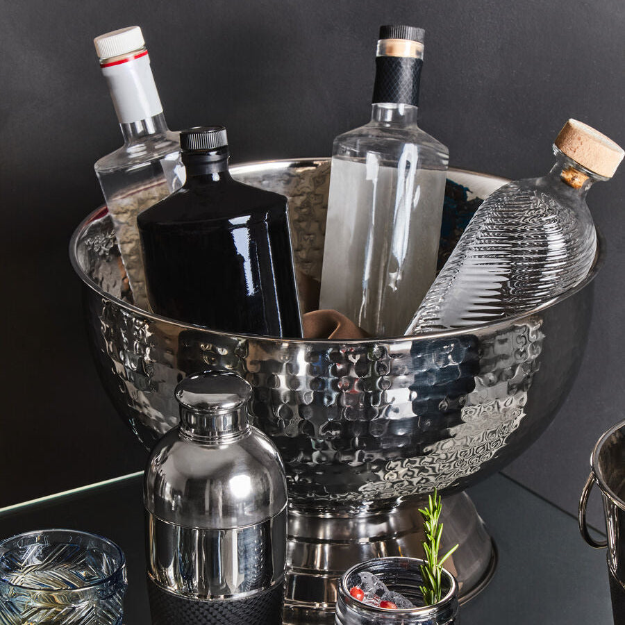 Silver Hammered Champagne Bowl