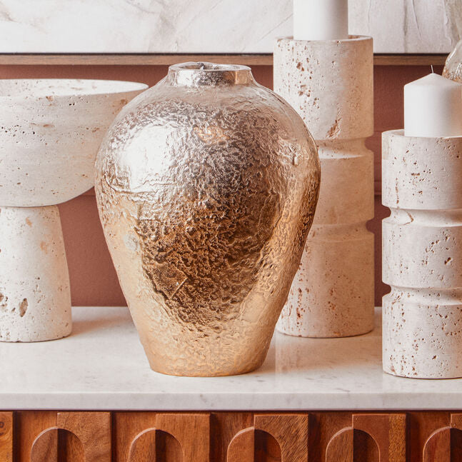 Small Ombre Silver and Gold Finish Vase
