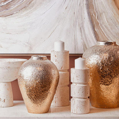 Small Ombre Silver and Gold Finish Vase