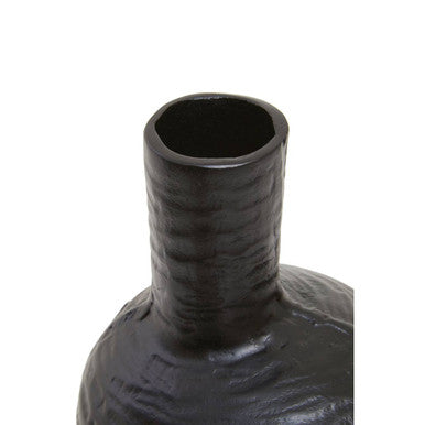 Large Abstract Black Vase Hand Cast Sculptural Statement Piece