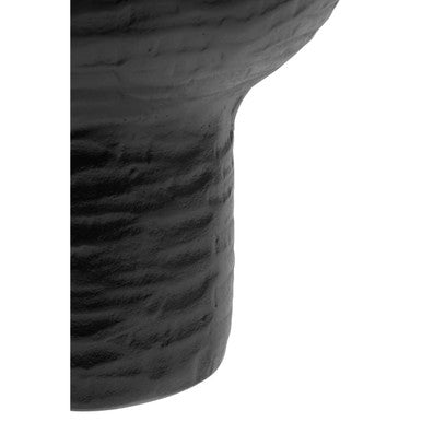 Large Abstract Black Vase Hand Cast Sculptural Statement Piece